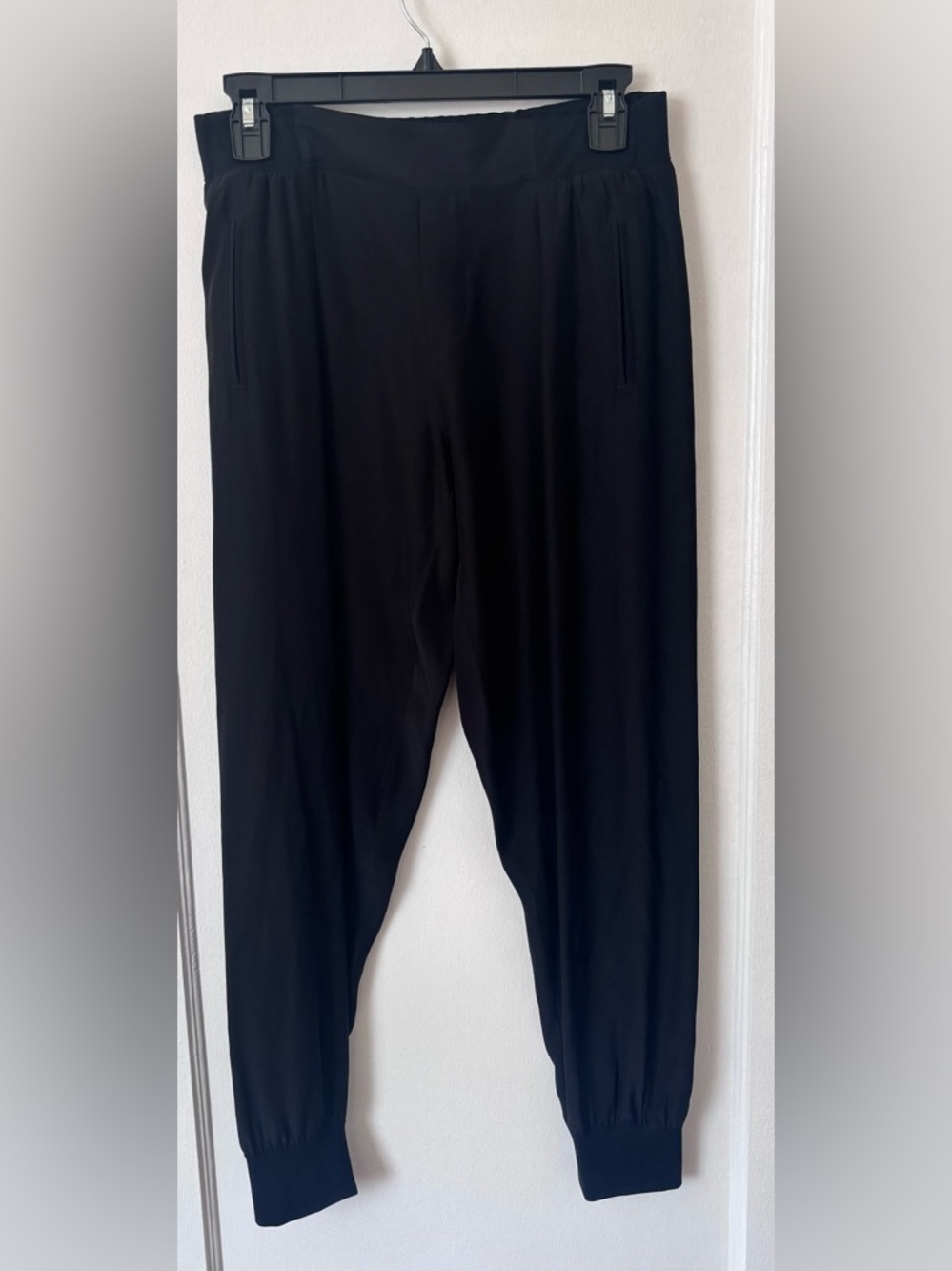 ATM 100% Silk Black Jogger Pants Petite S Luxe Minimalist